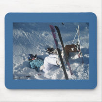 Upside down skiing mousepads by TravellingSue Upside down skiing mousepads