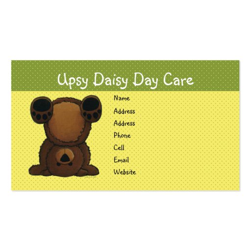 Upsy Daisy Profile Card Business Cards (front side)