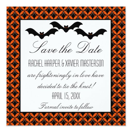 Uptown Glam Bats Halloween Save the Date Invite Zazzle