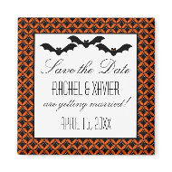 Uptown Glam Bats Halloween Save the Date Magnet