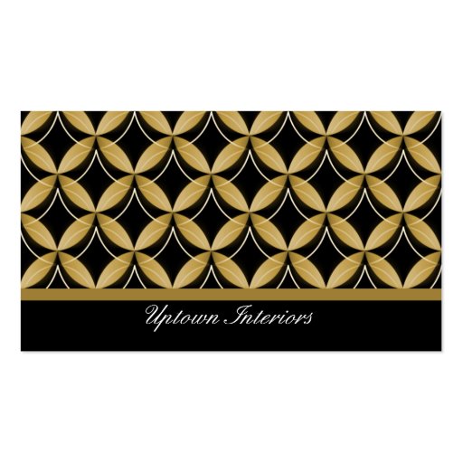 Uptown Glam Business Card, Gold (front side)
