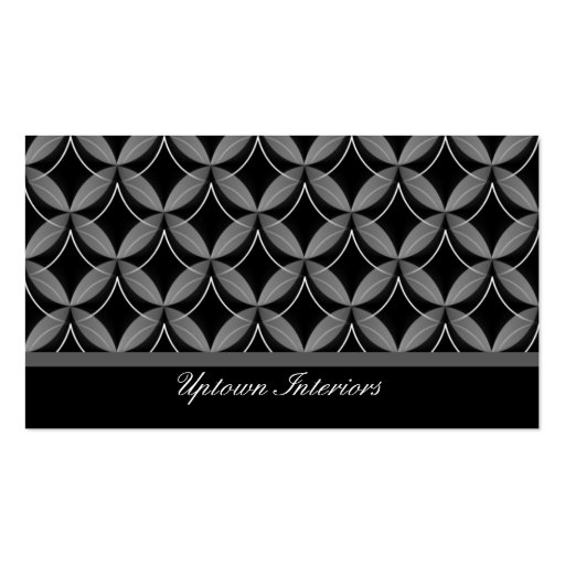 Uptown Glam Business Card, Metallic Gray (front side)
