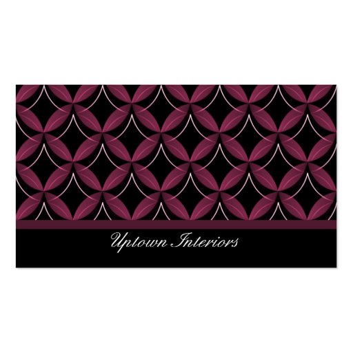 Uptown Glam Business Card, Plum (front side)