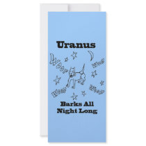 Uranus Barks All Night Long Rack Card rack cards by peturanus Uranus Barks All Night Long Rack Card rack cards