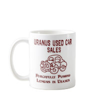 Uranus Used Cars mugs by WearUranus Uranus Used Cars mugs