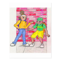 Urban anime art gallery characters post cards