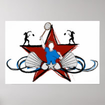 Urban Badminton Illustration posters