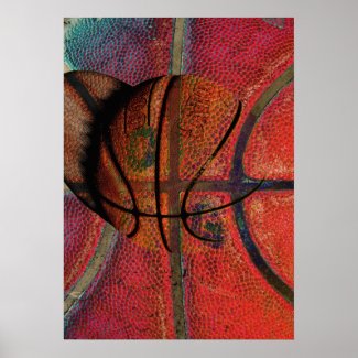 urban basketball ball poster
