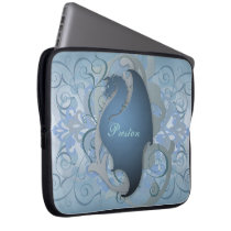 Urban Blue Fantasy Scroll Dragon Laptop Sleeve