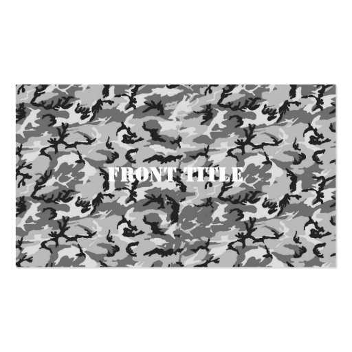 Urban Camouflage - Black & Grey Business Cards (front side)
