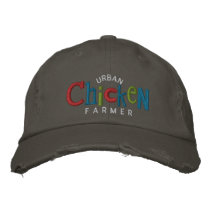 Urban Chicken Farmer Embroidery Hat Embroidered Hat