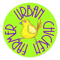 Urban Chicken Farmer Round Sticker