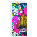 urban city graffiti paint splatter design colorful personalized rack card