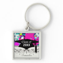 urban city graffiti paint splatter graduation key chain