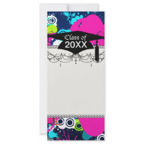 urban city graffiti paint splatter graduation customized rack card
