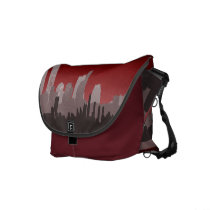 Urban City Sprawl Sky Line Messenger Bag (red) messenger bags