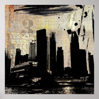 urban cityscape decay print