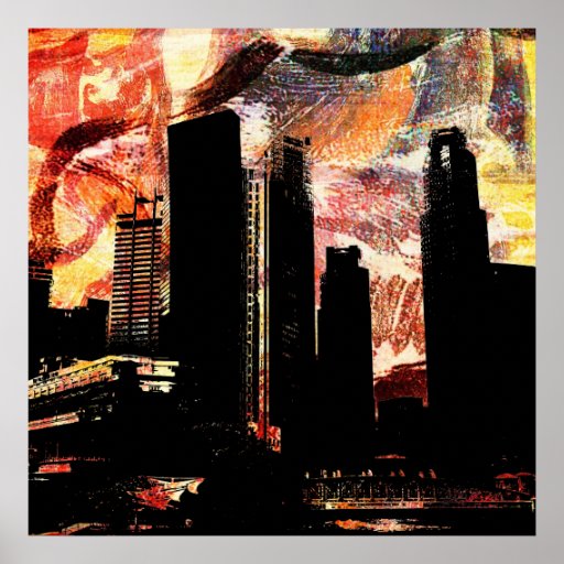 urban cityscape decay print