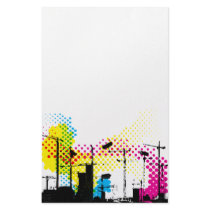 urban dystopian  cityscape custom stationery