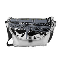 Urban El Train & Crows Illustrated Bag rickshaw messenger bags