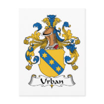 Urban Family Crest postcards by coatsofarms Urban Family Crest postcards