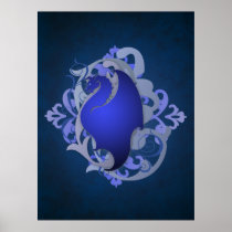 Urban Fantasy Blue Dragon Poster