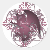 Urban Fantasy Burgandy Griffin Add Name Stickers