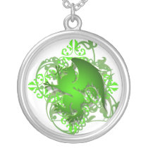 Urban Fantasy Green Griffin Chain Necklace
