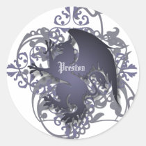Urban Fantasy Navy Griffin Add Name Stickers
