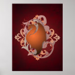 Urban Fantasy Orange Dragon Poster