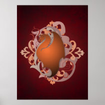 Urban Fantasy Orange Dragon Poster
