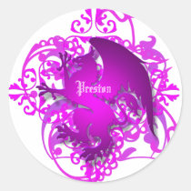 Urban Fantasy Pink Griffin Add Name Stickers