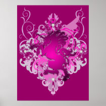 Urban Fantasy Pink Jeweled Unicorn Poster