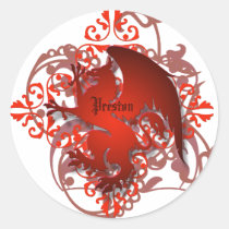 Urban Fantasy Red Griffin Add Name Stickers