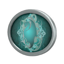 Urban Fantasy Teal Dragon Belt Buckle