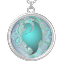 Urban Fantasy Teal Dragon Necklace