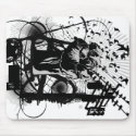 Urban Fist with crows and wires illustration. mousepads