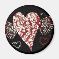 Urban Fleur Winged Heart magnets