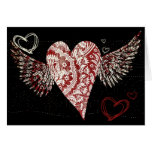 Urban Fleur Winged Heart Greeting Card