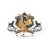 Urban Flourish Basset Hound Sticker