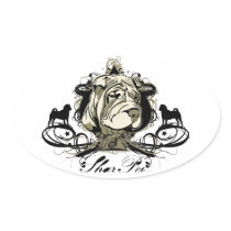 Urban Flourish Shar Pei Sticker stickers