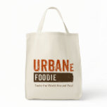 Urban Foodie Brown Logo Grocery Tote bags