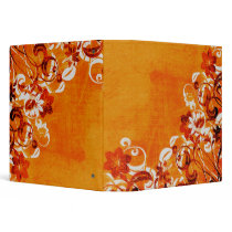 orange, binder, binders, business, personal, flower, flowers, floral, flora, flourish, garden, nature, art, design, pattern, urban, grunge, distressed, gift, gifts, pastel, antique, earthy, wedding planner, blank, customizable, customize, pretty, Binder with custom graphic design