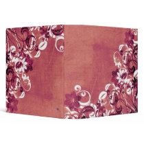 red, binder, binders, business, personal, flower, flowers, floral, flora, flourish, garden, nature, art, design, pattern, urban, grunge, distressed, gift, gifts, pastel, antique, earthy, wedding planner, blank, customizable, customize, pretty, Binder with custom graphic design