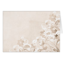 flower, flowers, floral, flora, flourish, garden, nature, art, design, pattern, urban, grunge, distressed, gift, gifts, pastel, antique, sepia, brown, earthy, greeting, card, note, cards, rsvp, rsvp card, save the date, wedding, congratulations, thank you, thank you card, blank, customizable, customize, pretty, Card with custom graphic design