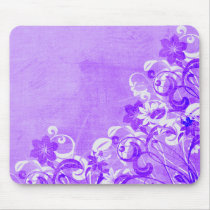 flower, flowers, floral, flora, flourish, pattern, design, art, garden, nature, graphic, urban, grunge, distressed, gift, gifts, purple, lavender, mousepad, mousepads, Mouse pad with custom graphic design
