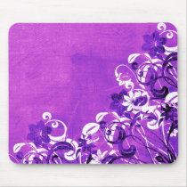 flower, flowers, floral, flora, garden, nature, grunge, urban, gift, gifts, art, design, purple, mousepad, mousepads, Mouse pad with custom graphic design