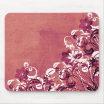 flower, flowers, floral, flora, garden, nature, grunge, urban, gift, gifts, art, design, red, pink, mousepad, mousepads, Mouse pad with custom graphic design