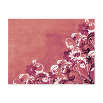 flower, flowers, floral, flora, flourish, pattern, design, art, garden, nature, graphic, urban, grunge, distressed, gift, gifts, red, pink, postcard, postcards, rsvp, rsvp card, save the date, wedding, congratulations, thank you, thank you card, blank, customizable, customize, pretty, Postcard with custom graphic design