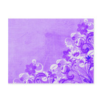 flower, flowers, floral, flora, flourish, pattern, design, art, garden, nature, graphic, urban, grunge, distressed, gift, gifts, purple, lavender, postcard, postcards, rsvp, rsvp card, save the date, wedding, congratulations, thank you, thank you card, blank, customizable, customize, pretty, Postcard with custom graphic design